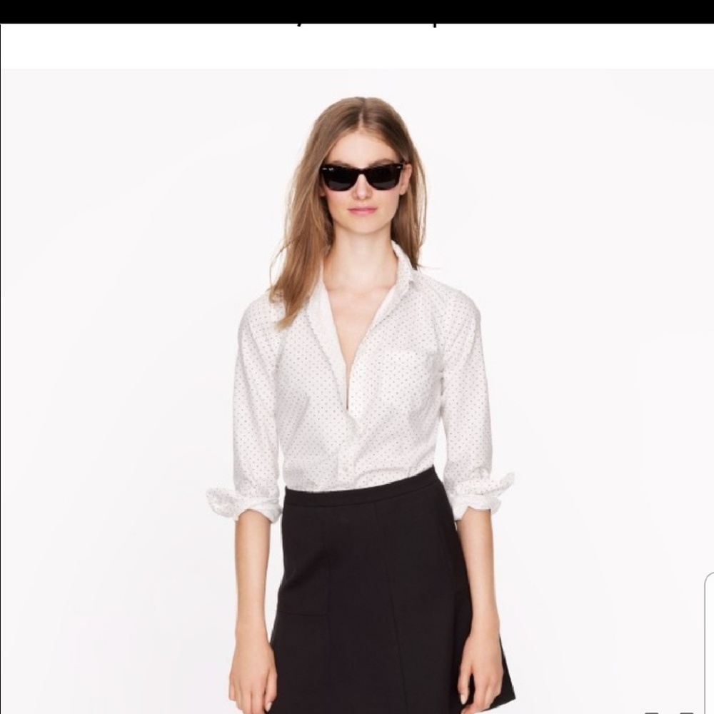 J. Crew Oxford boy shirt with polka dots